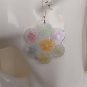 Floral Glitter Earrings